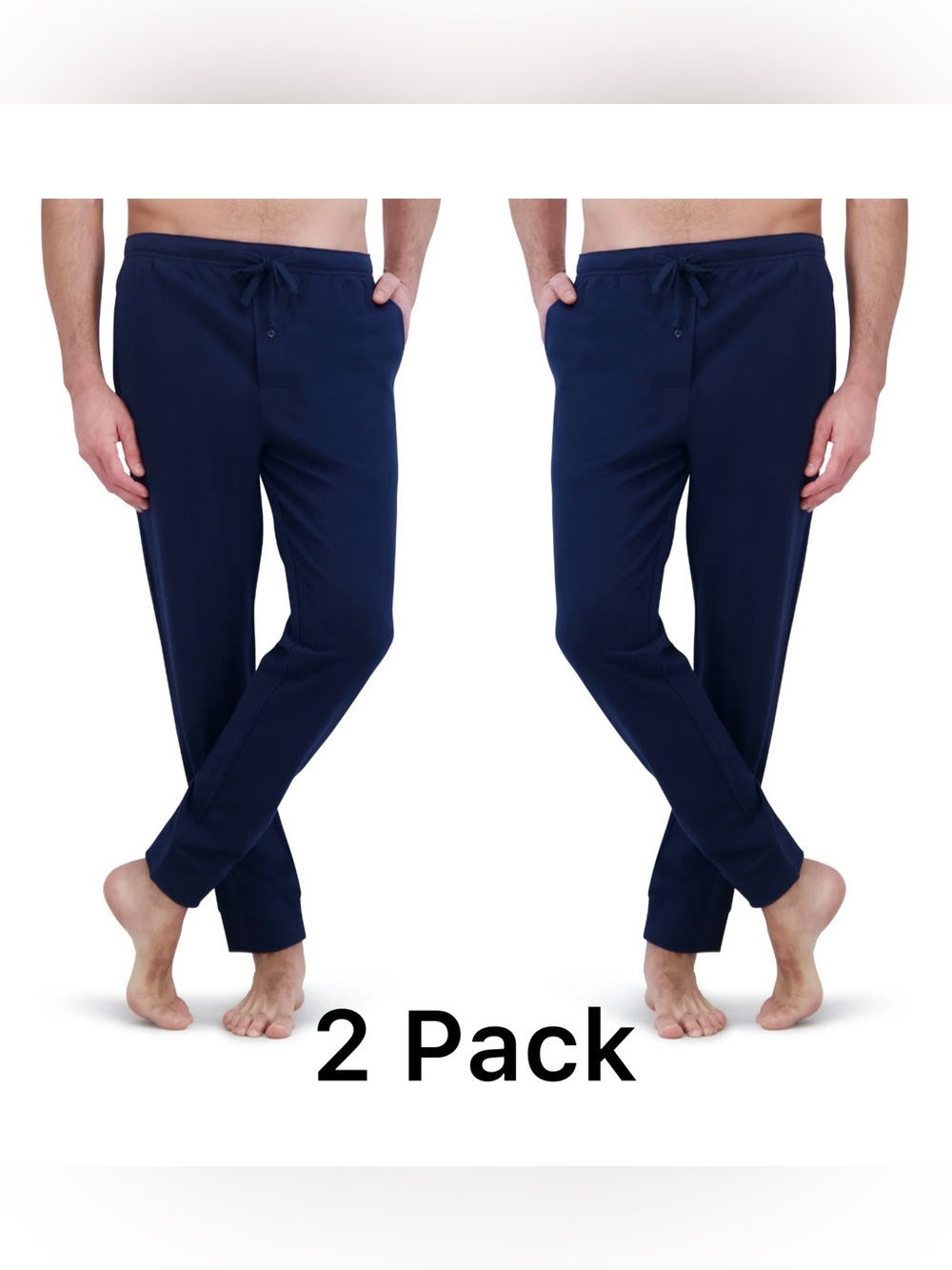 Hanes Originals Mens 2 Pack French Terry Sleep Jogger Pants 2XL Indigo Blue Set